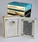 Arabic Osmani print Fancy Large Eid Gift Box Velvet with full Qur'an decoration