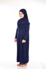 Quality girls Abaya prayer cloth 1pc 8-12 years old connected scarf plain - Image 2