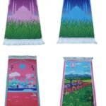 Quality children kids prayer mat rug janamaz Salat Islamic printed colours