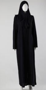 Plain full Lady Abaya prayer cloth Jilbab with scarf & sleeve made in turkey - Image 11