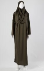 Plain full Lady Abaya prayer cloth Jilbab with scarf & sleeve made in turkey - Image 6