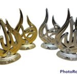 2Pcs Set Home Decor Allah Mohamad Model Silver Gold Islamic Arabic Ornament Gift