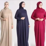 Plain full Lady Abaya prayer cloth Jilbab with sleeve and connected hijab