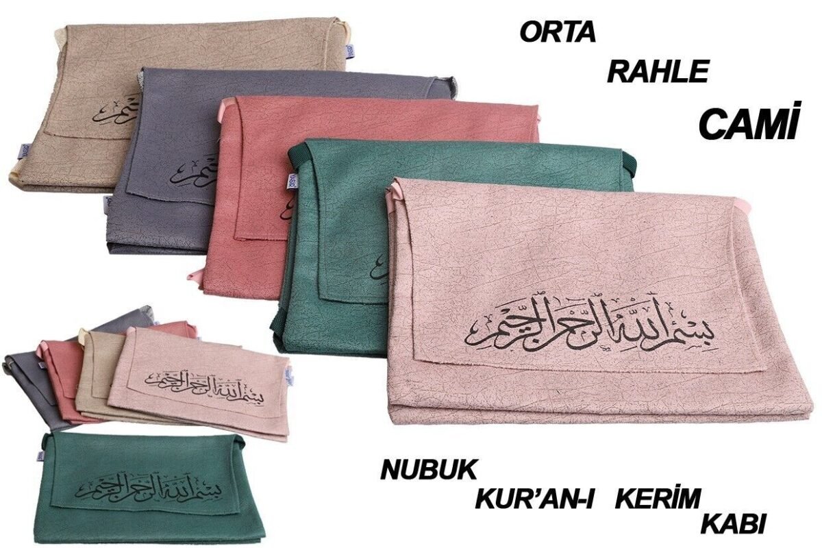 wp-image-5618494080.jpg Turkish Chamois Madrasa Quran Bag Islamic with long handle - Image 1