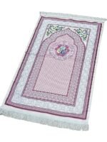Quality Islamic Embroidered Floral Pattern Prayer mat, rug, janamaz, Salat mat - Image 2