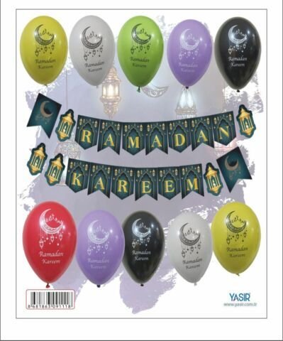 wp-image-6260051620.jpg Ramadan, Hajj, Umrah & Eid decoration (10 balloons&15banners)Islamic celebration - Image 1