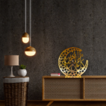 New Year Mubarak Wooden Crescent Hilal Ornament for Home Decoration, ​the Islamic celebration