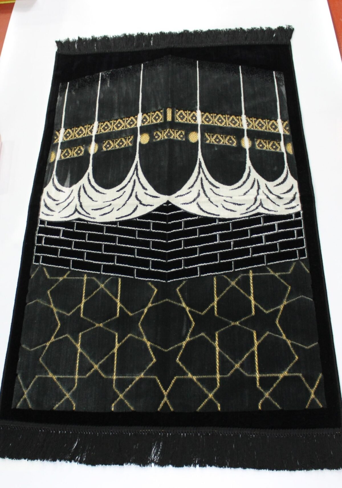 Premium Islamic prayer mat rug, janamaz, Salat mat Kaba design for gift, Turkish - Image 4