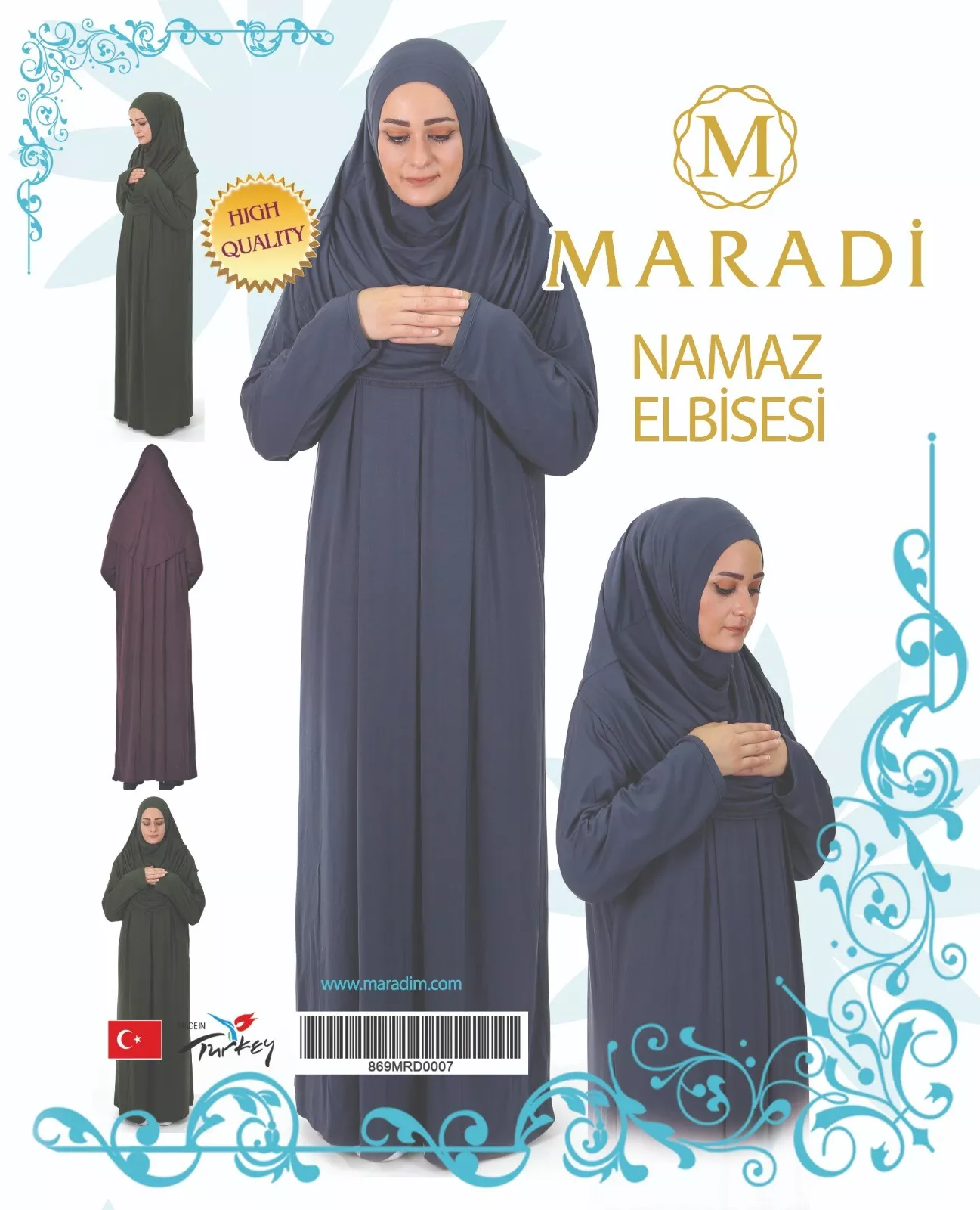 wp-image-7189675230.webp Plain full Lady Abaya prayer cloth Jilbab with sleeve and connected hijab - Image 1