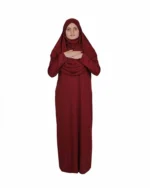Plain full Lady Abaya prayer cloth Jilbab with sleeve and connected hijab - Image 5