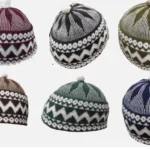 Zigzag Haji Wool Men Cap Islamic Prayer Hat Topi Kufi with White Ball
