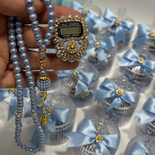 2x Fancy Tasbeeh & Finger masbaha in Transparent Gift Boxes wedding engagement