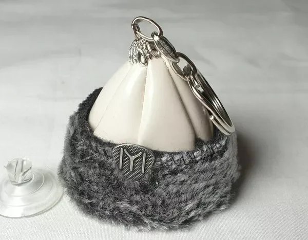 Iyi Kayi Tribe Ertugrul & Usman Hat Key Ring Car Hanger Leather & Fur