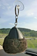 Iyi Kayi Tribe Ertugrul & Usman Hat Key Ring Car Hanger Leather & Fur - Image 2