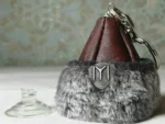 Iyi Kayi Tribe Ertugrul & Usman Hat Key Ring Car Hanger Leather & Fur - Image 9