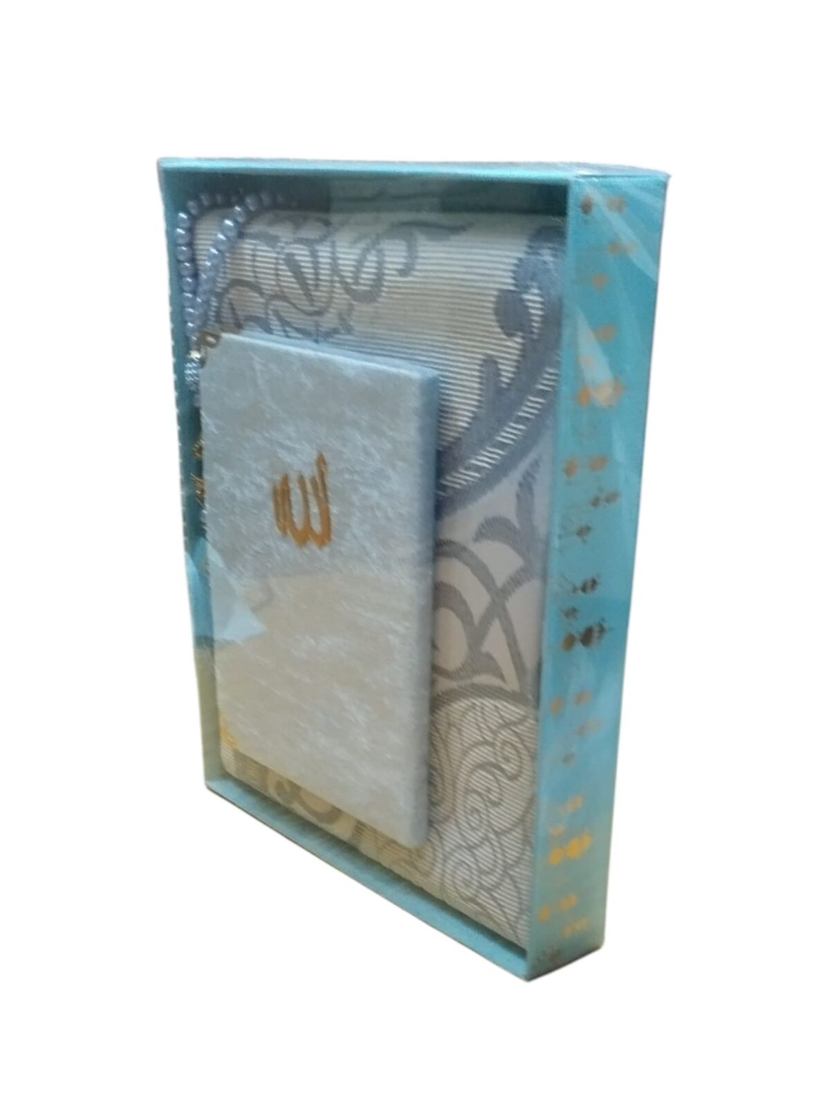Gift plastic Box includes Prayer Mat rug, Jannamaz & Tasbeeh, & Yassin quran - Image 9