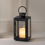 Black Metal Lantern 30cm with TruGlow® LED Candle – Elegant Indoor Decorative Light - Image 3