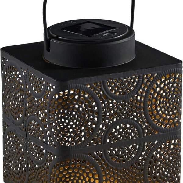 Solar LED Moroccan Style Lantern 19.5cm – Decorative Metal Fairy Light Lamp for Home & Garden