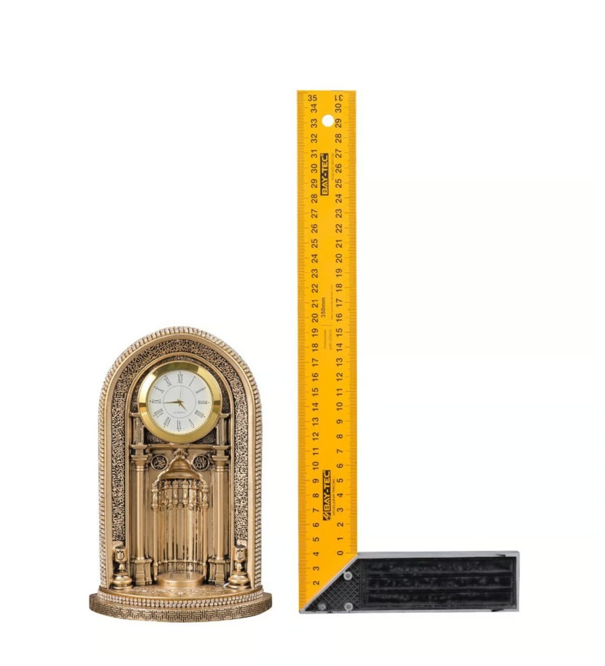 Mehrab Clock – Ayat al-Kursi Model | Silver & Gold Islamic Ornament Gift - Image 4