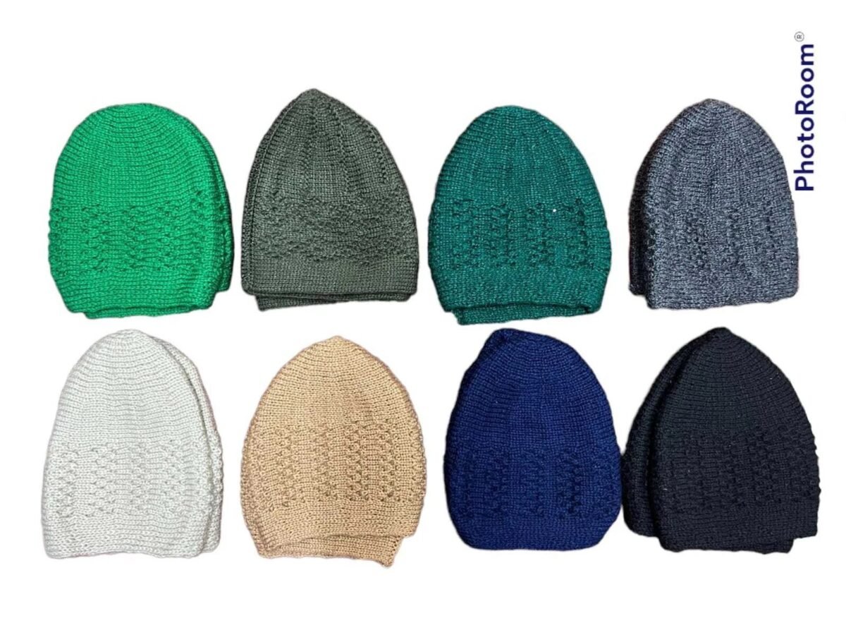 2x Men’s Islamic Prayer Hat Topi Kufi – Knitted, Wool & Velvet Skull Cap - Image 8