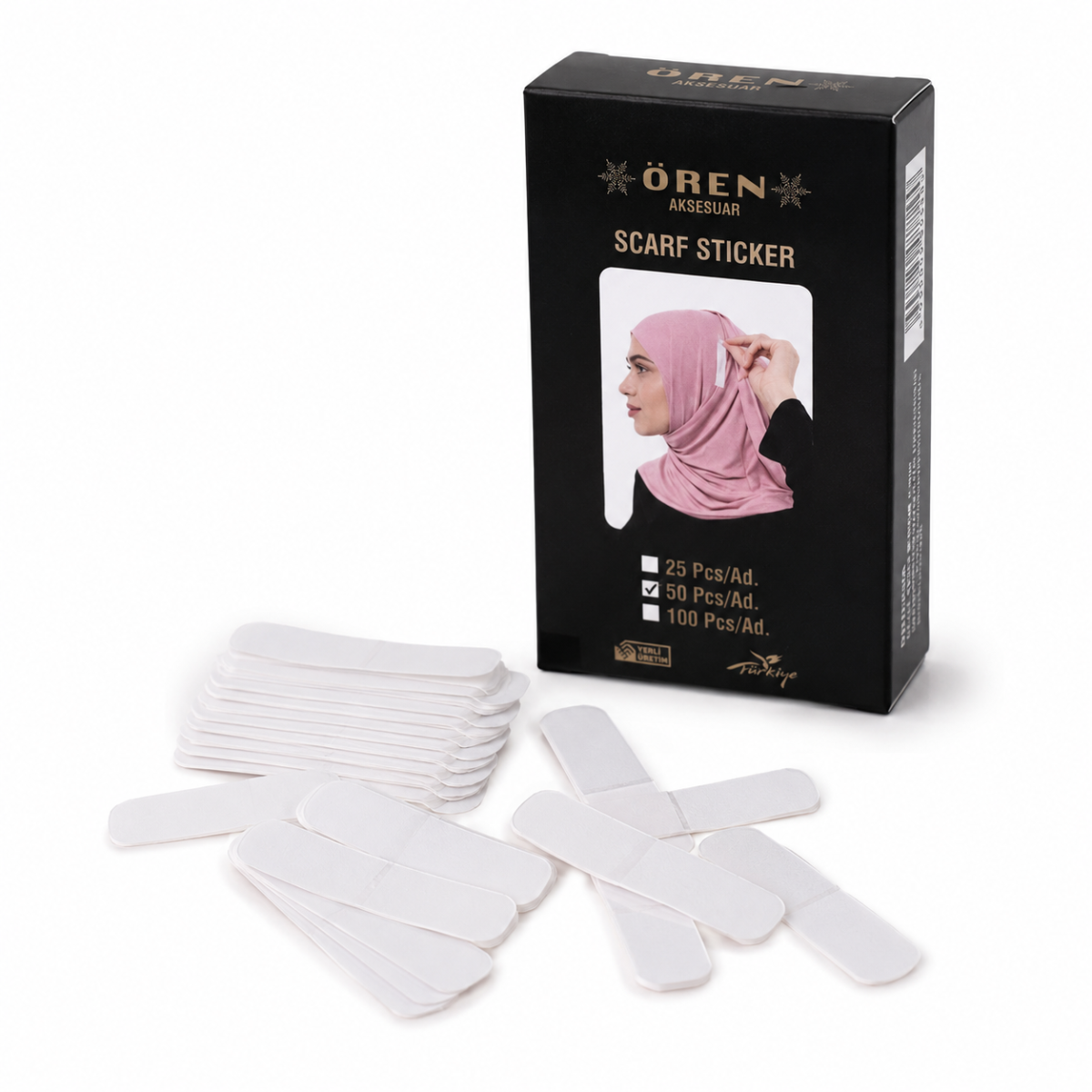 100 Pcs High-Quality Safe Scarf Sticker for Hijab, Easy to Use - Image 3