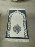 Turkish Reversible Islamic Prayer Mat – Janamaz Salat Rug, Light Beige Base, Multiple Colours - Image 10
