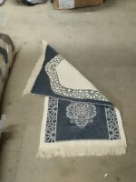 Turkish Reversible Islamic Prayer Mat – Janamaz Salat Rug, Light Beige Base, Multiple Colours - Image 11