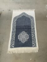 Turkish Reversible Islamic Prayer Mat – Janamaz Salat Rug, Light Beige Base, Multiple Colours - Image 13