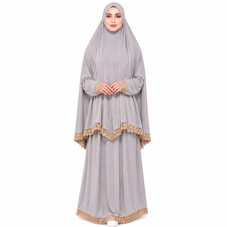 Women’s Lycra 2 piece prayer outfit with sleeves in purple
