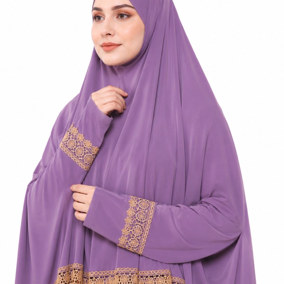 Women’s full coverage prayer dress with overhead hijab